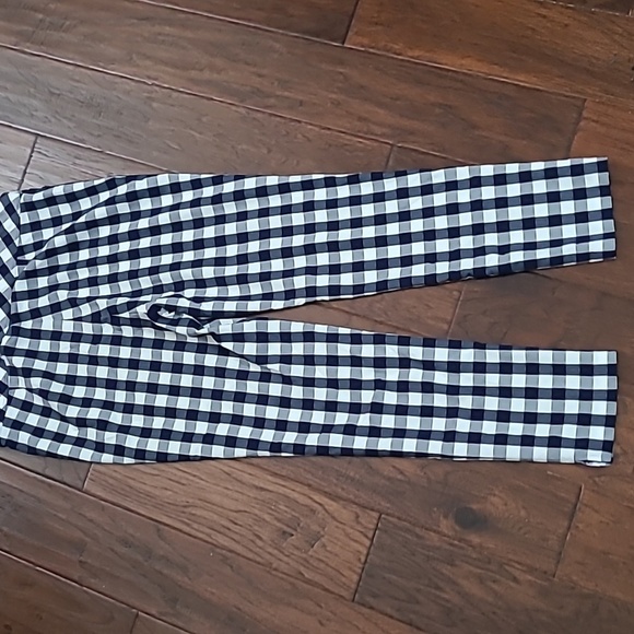 Rafaella Navy Blue & White Checkered Plaid Pullon Pants size 12 - Picture 3 of 9